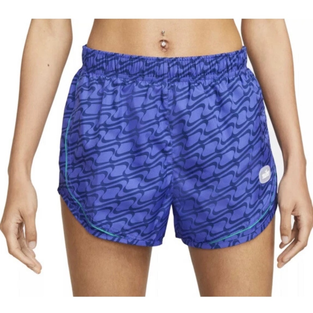 Nike Dri-FIT Tempo Icon Clash 3" Running Shorts Purple Swirl Print Brief Line 2X